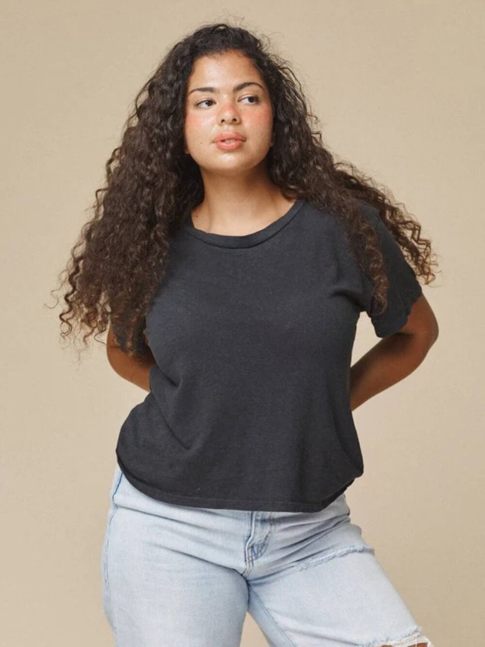 Jungmaven Lorel Crop Tee Black Hemp Organic Cotton American Made XL